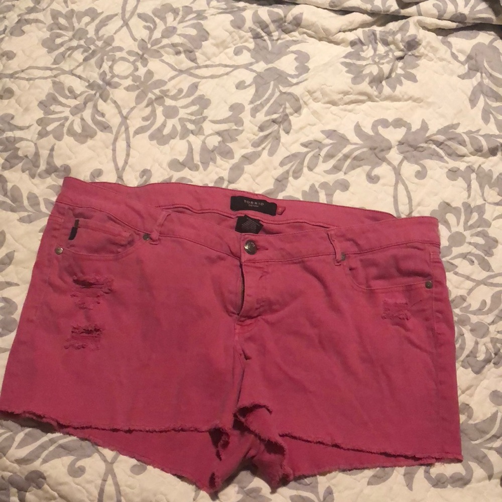 Pink denim shorts Torrid size 24